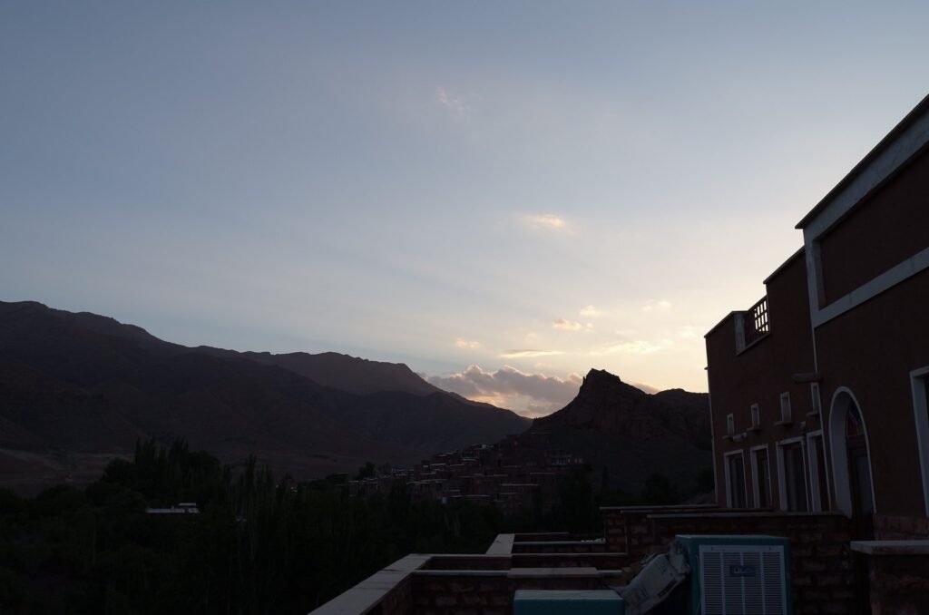Dusk over the mountains, seen from a terrace near Abyaneh