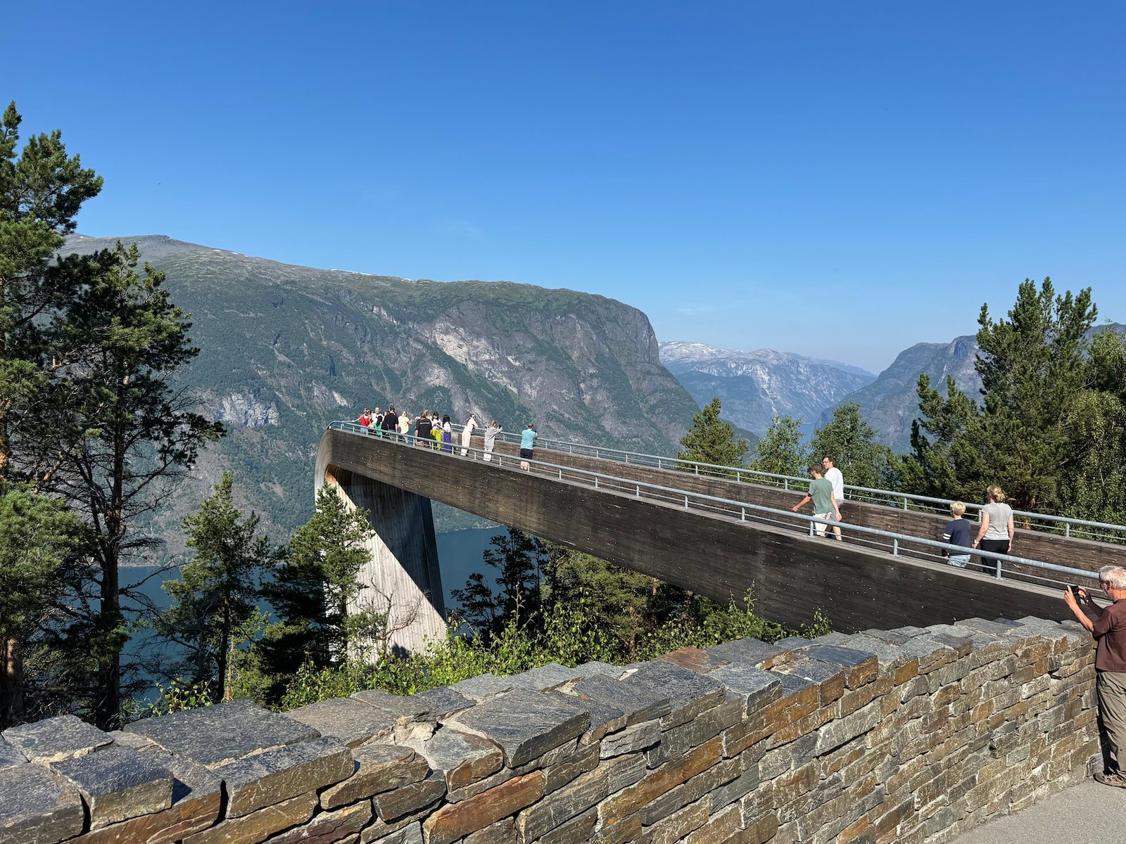 Stegastein viewpoint, a wooden platform that reaches out over the Aurlandsfjord