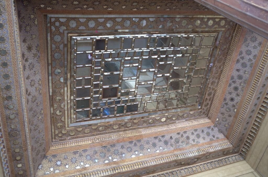 Close view of the mirror ceiling at Chehel Sotoun Palace