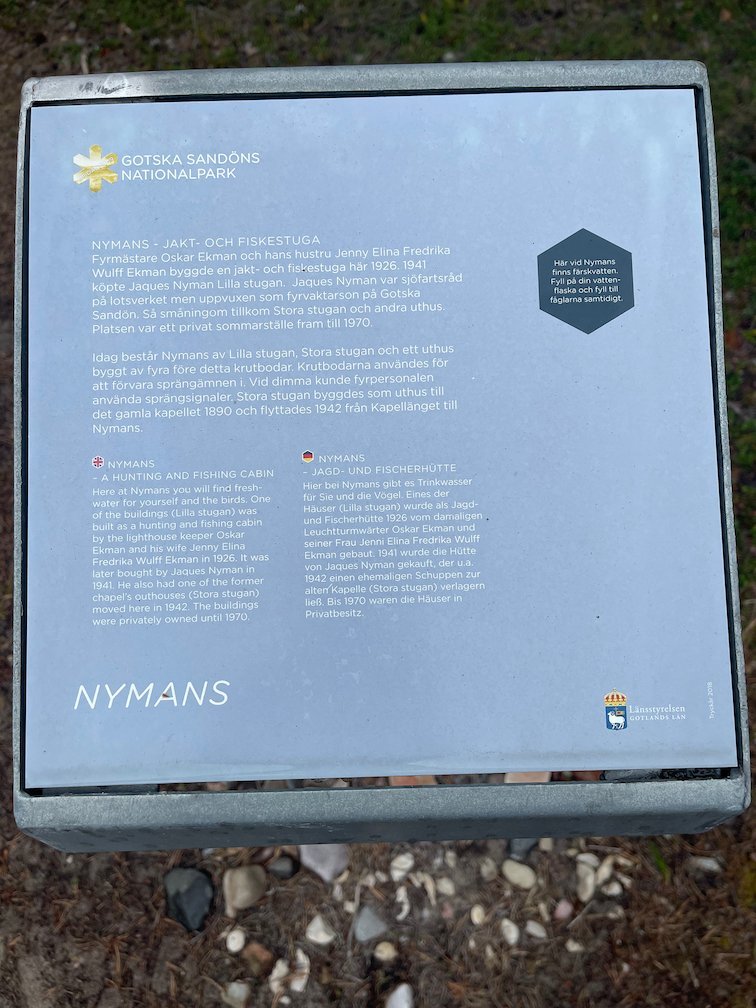 Informationsskylt Nymans i Gotska Sandöns nationalpark