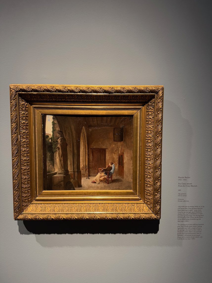 Painting by Harriet Backer of a small figure in a sunlit corner of a room