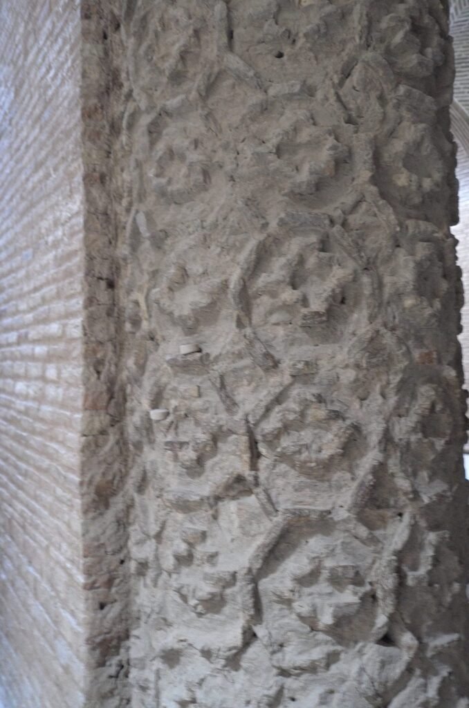 Carved brick column in the Jameh Mosque of Isfahan