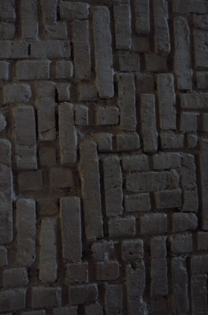 Brick pattern on a wall in the Jameh Mosque of Isfahan