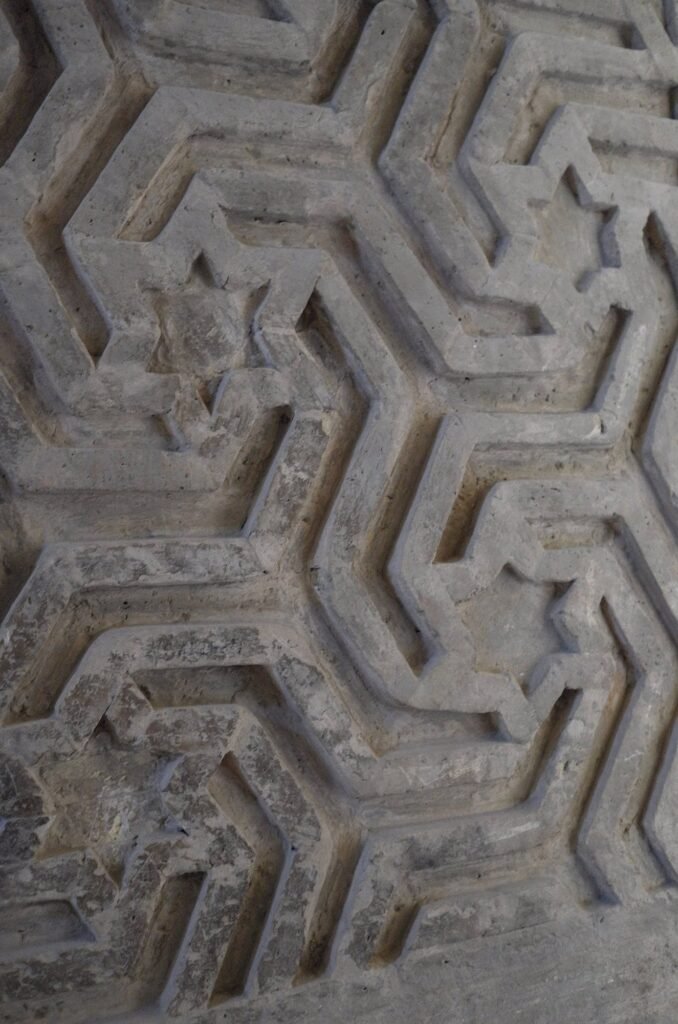 Geometric brick pattern in the Jameh Mosque of Isfahan