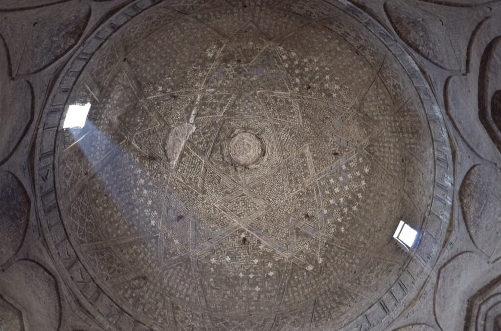 Brick dome with a star pattern in the Jameh Mosque of Isfahan