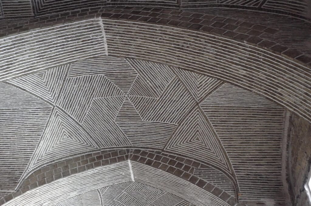 Brick vault with star lines in the Jameh Mosque of Isfahan