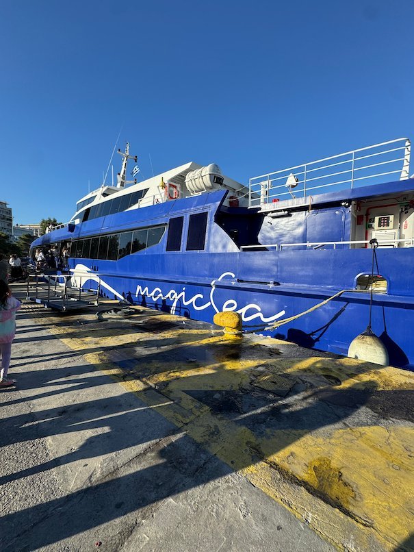 Blue Magic Sea fast ferry at the quay in Piraeus