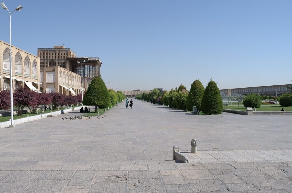 Long walkway with trees on Naqsh-e Jahan Square
