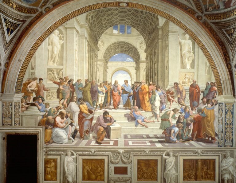 Raphael’s fresco The School of Athens, with Plato and Aristotle at the centre among other philosophers