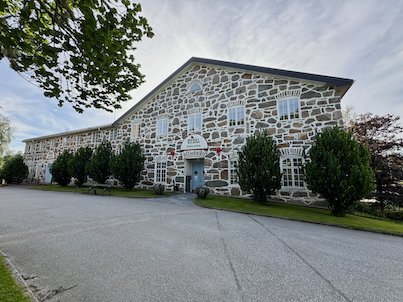 Rydals museum, an old stone spinning mill with white windows