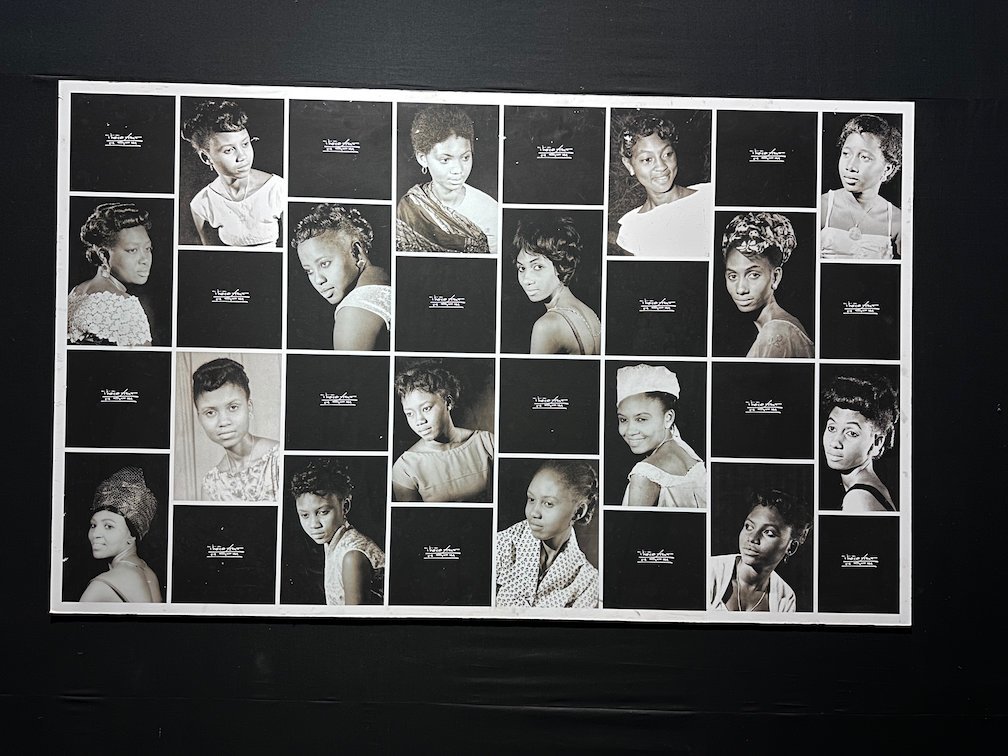 A grid of old portraits shows women with traditional hairstyles.