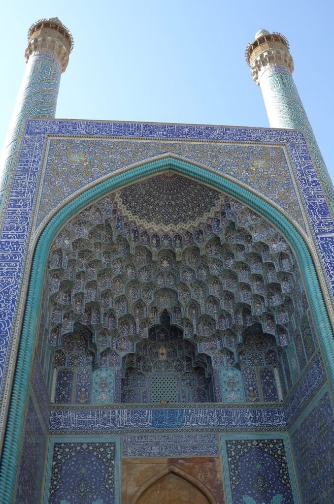 Portal and two minarets of the Shah Mosque