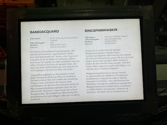 Sign Bandjacquard and Ringspinnmaskin