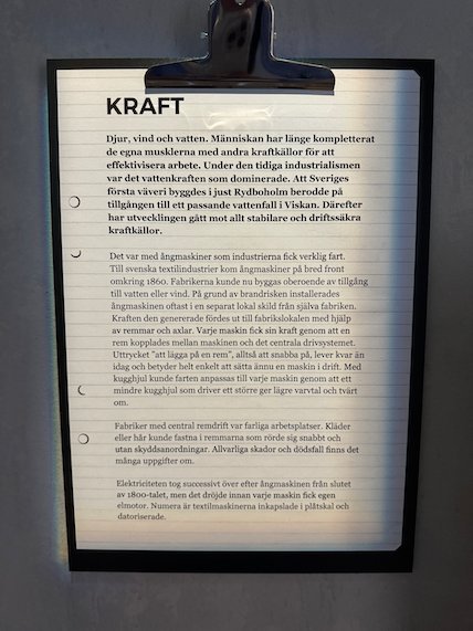 Sign Kraft about power for the first textile machines