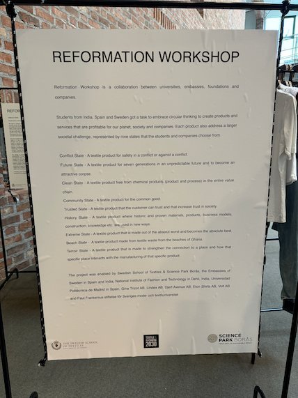 Sign Reformation Workshop in an exhibition at the Textile Museum of Sweden