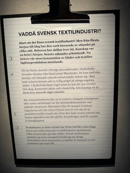 Sign Vaddå svensk textilindustri? about the Swedish textile industry
