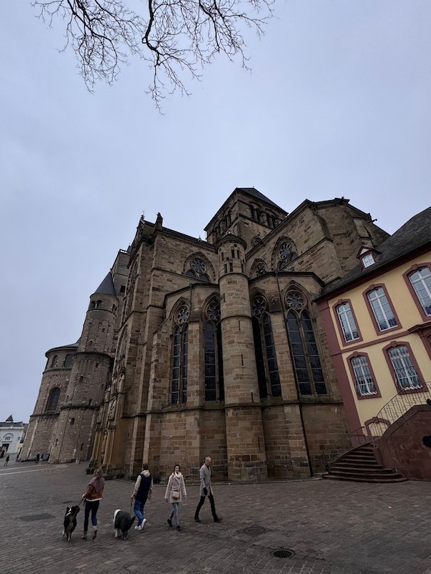 The Gothic Church of Our Lady rises above a square in Trier.
