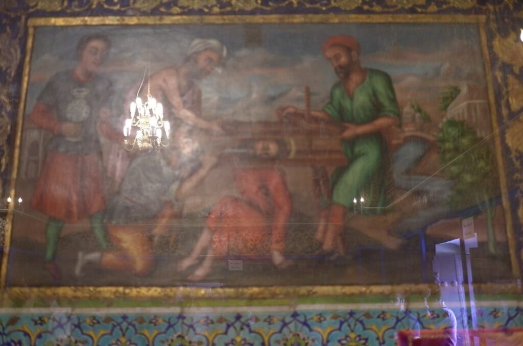 Wall painting of a martyr scene in Vank Cathedral