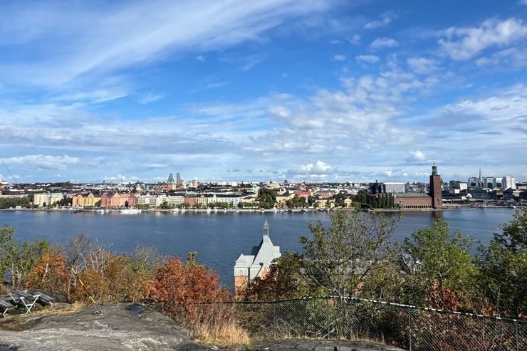 View over Stockholm from the Södermalm cliffs on an autumn day, photographed by Zayera Khan