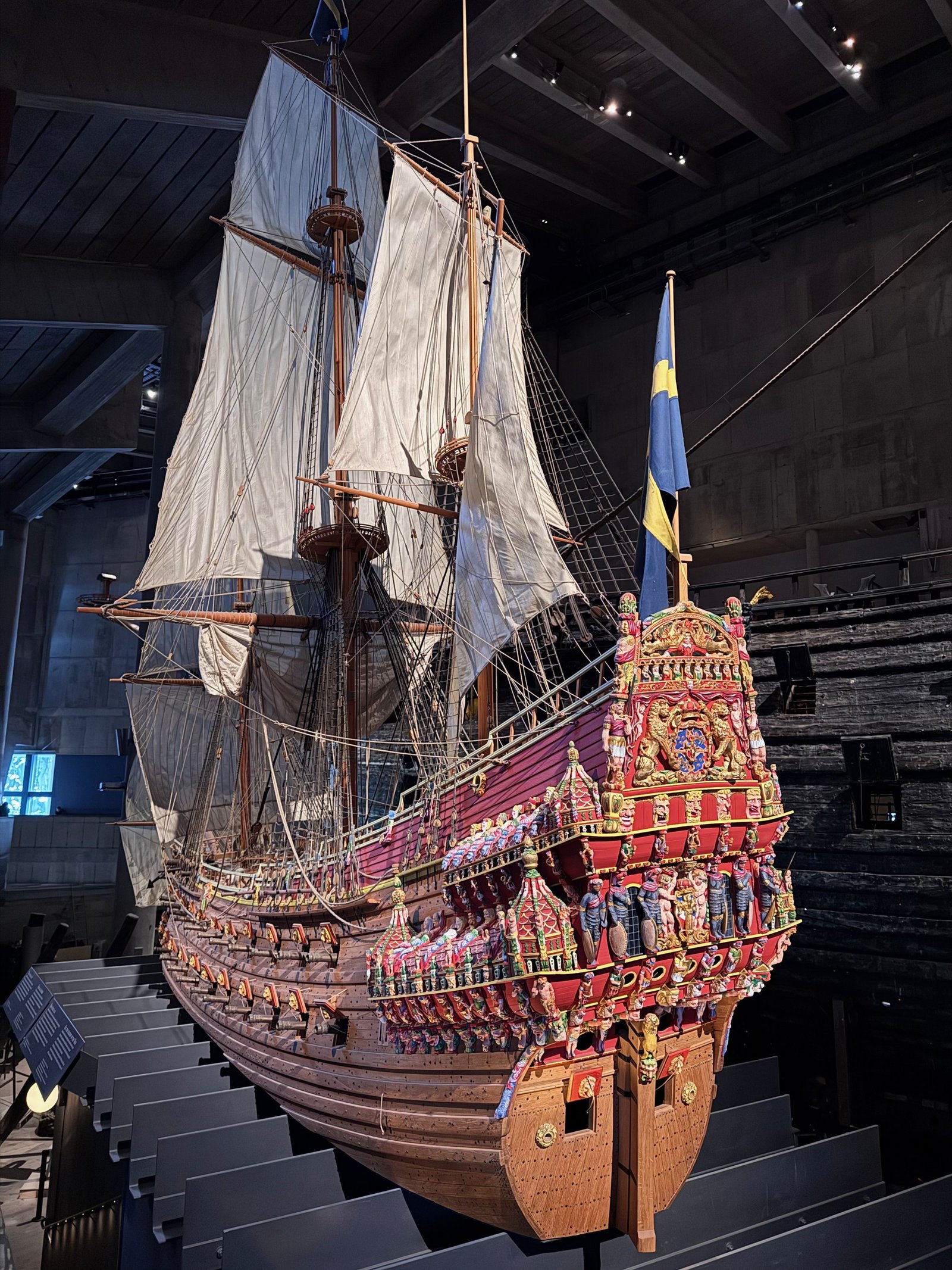 The Vasa ship on display at a Stockholm museum, photographed by Zayera Khan