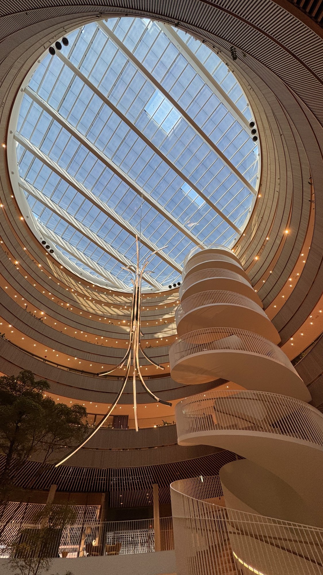 Spiral atrium inside the Stockholm Waterfront congress centre