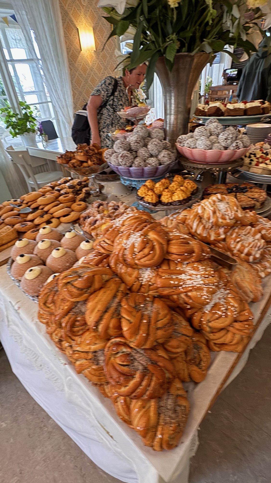 Fika buffet with cinnamon buns in Vaxholm