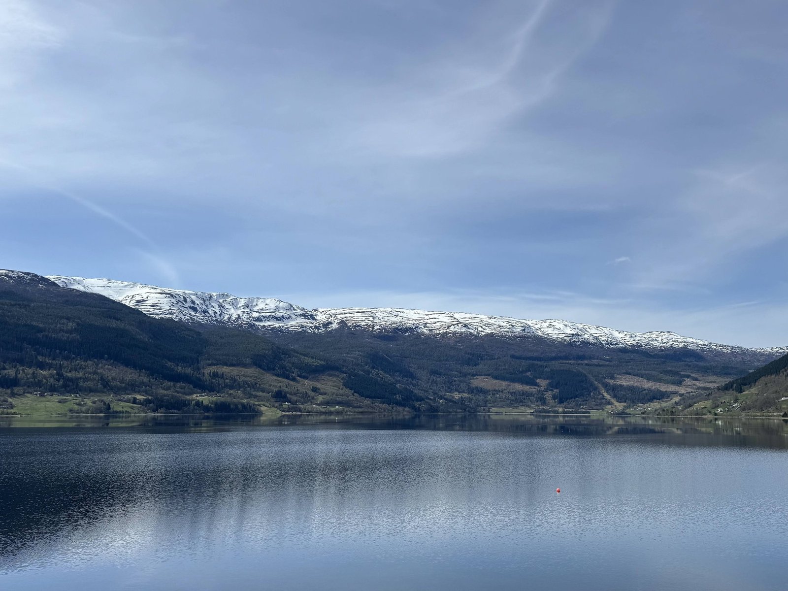 Fjord lake with mountains in Hordaland