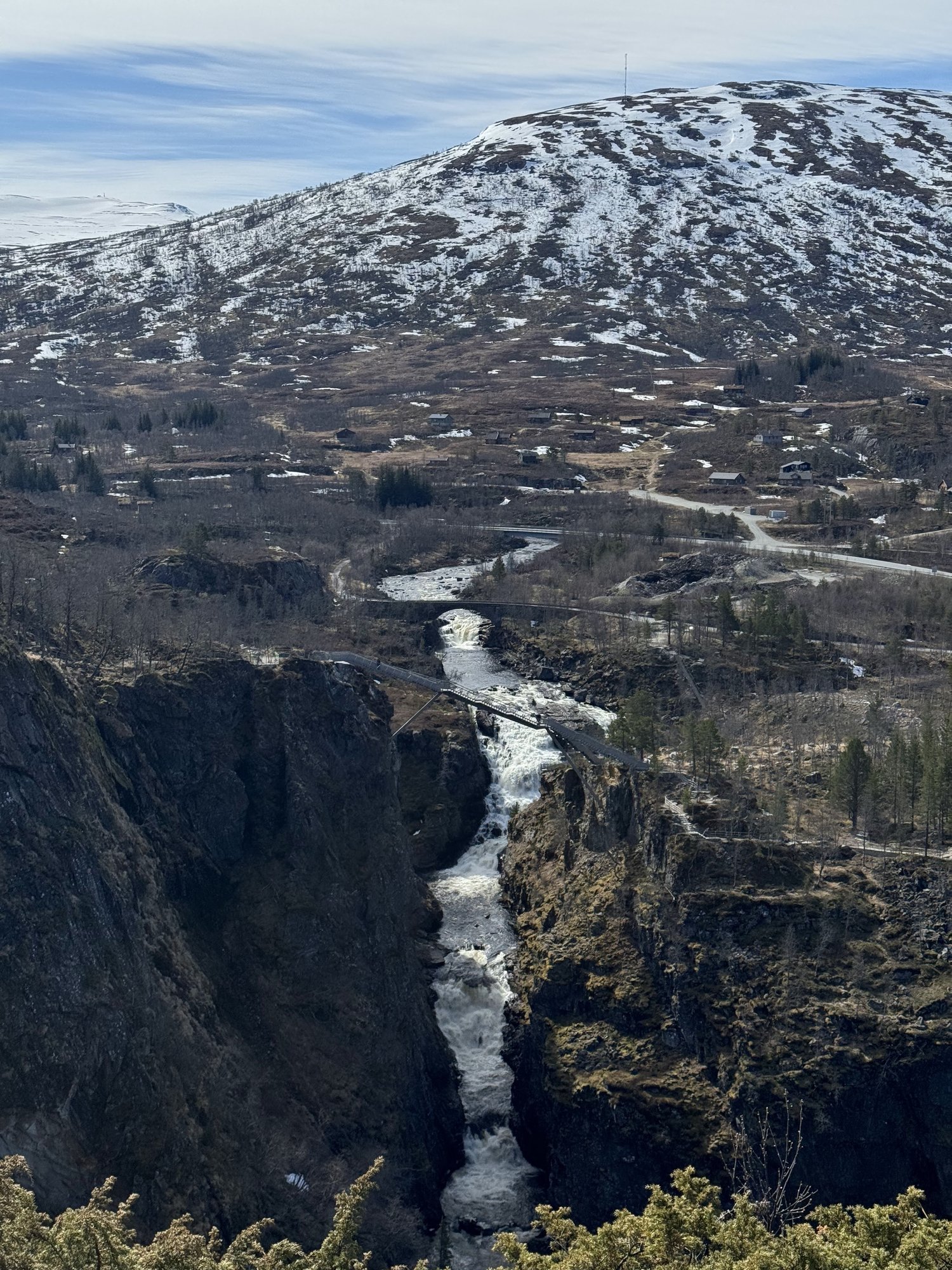 Suspension bridge over the Måbødalen gorge